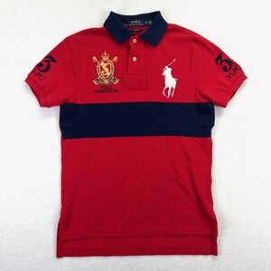 Polo Ralph Lauren Mens Big Pony Summer Classic Polo Shirt Red Navy Blue Small